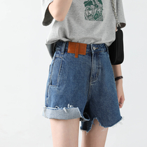 CHICVEN Oriental Fantasy retro design irregular cut burrs high waist denim shorts women Summer