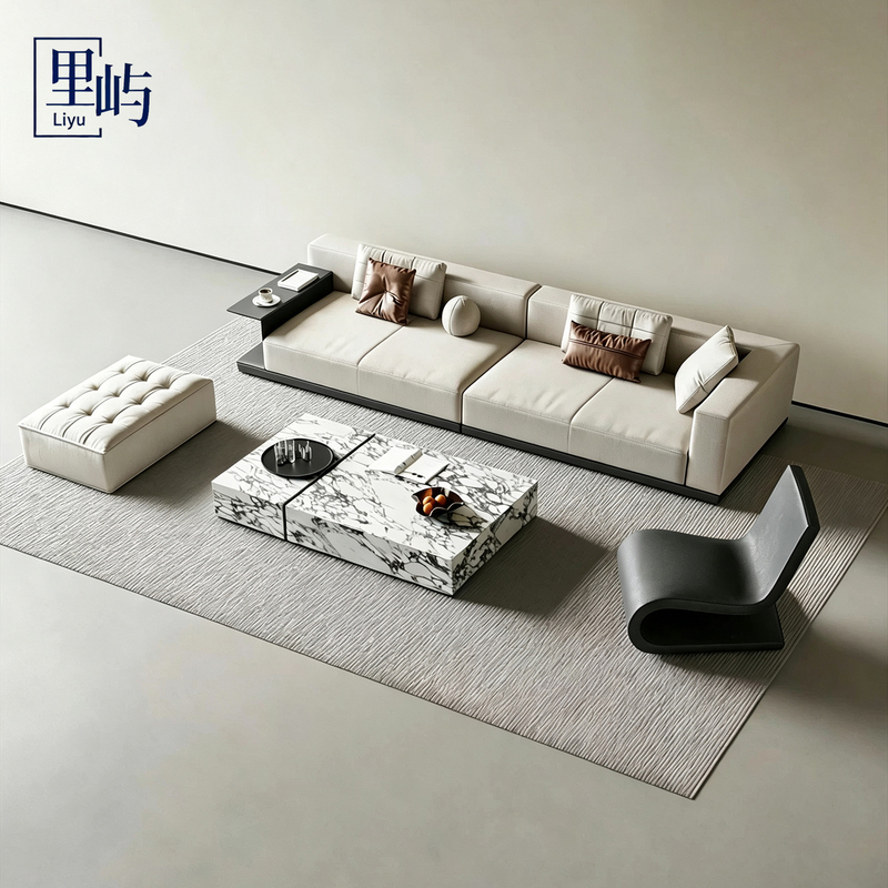 Modern Minimalist Beauty Salon Hotel Lobby Clubhouse Leisure Sofa Model Room Sales Office Reception Area Straight-Row Sofa