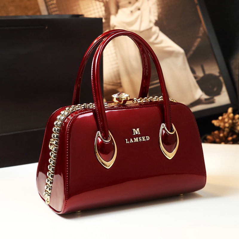 Bags for Women, Genuine Leather Handbags, Fashionable Internet Celebrity Women's Bags, Mother's Red High-End Shoulder Crossbody Bags, Niche Large Capacity