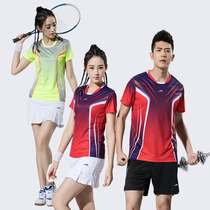 Badminton suit suit mens and womens short-sleeved summer sportswear culottes quick-drying training competition team uniform clothes group purchase