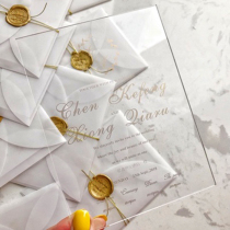 MUMU customized acrylic wedding invitations wedding forest-style internet celebrity invitations wedding invitations greeting cards creative hot stamping invitations