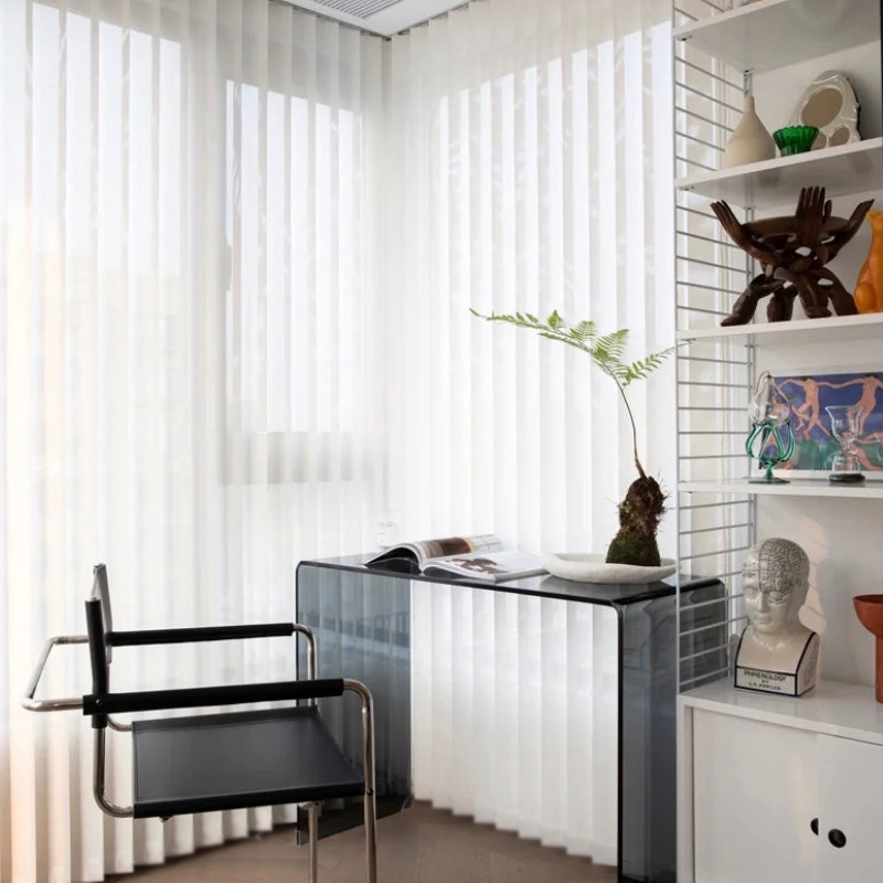 Vertical curtain vertical stripe Louver Curtain Nordic balcony dimming sunshade living room office floor-to-ceiling windows electric dream curtain