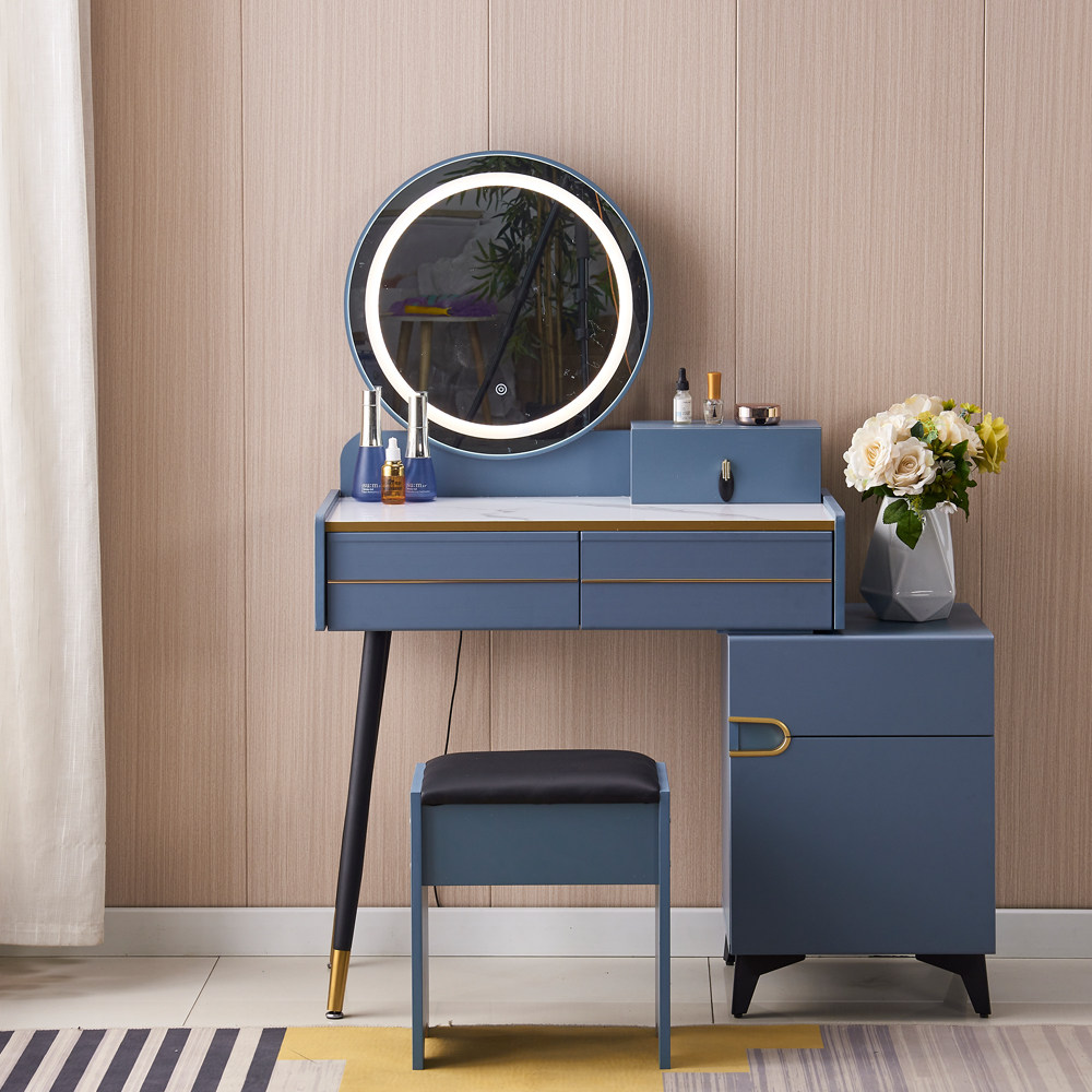 Bedroom dressing table modern minimalist Nordic dressing table table storage cabinet one light luxury net red ins wind small apartment