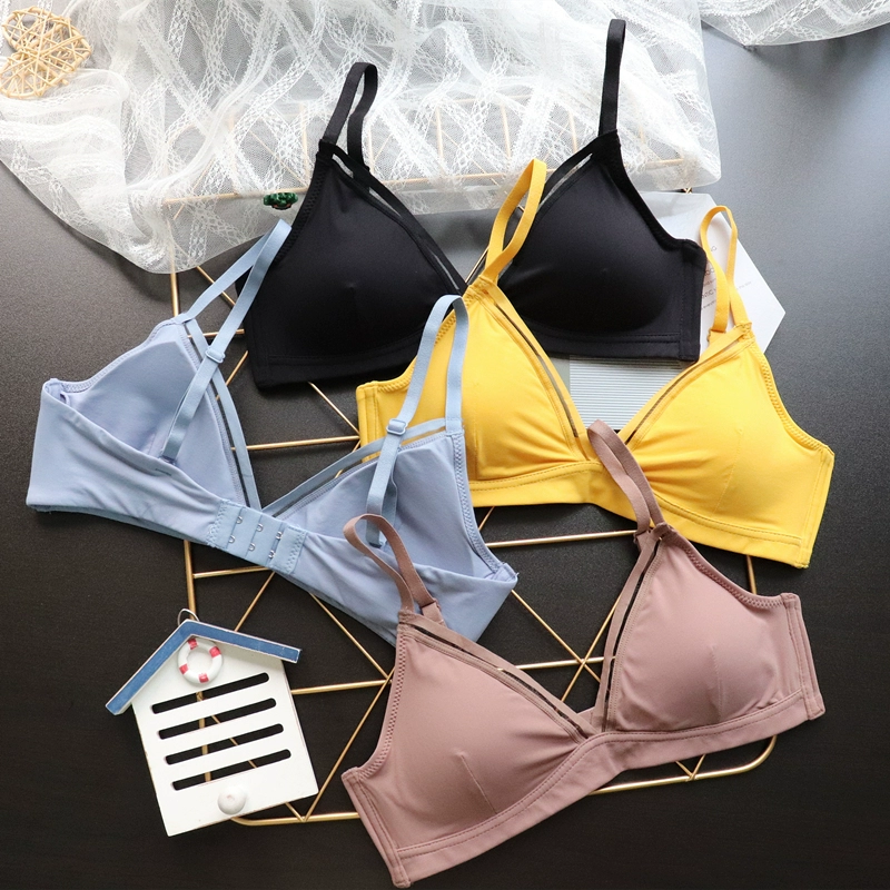 Pháp tốt chải nylon sexy áo ngực thoáng khí không có vòng thép hình tam giác cúp ngực mỏng nhỏ áo lót thể thao của phụ nữ - Now Bras