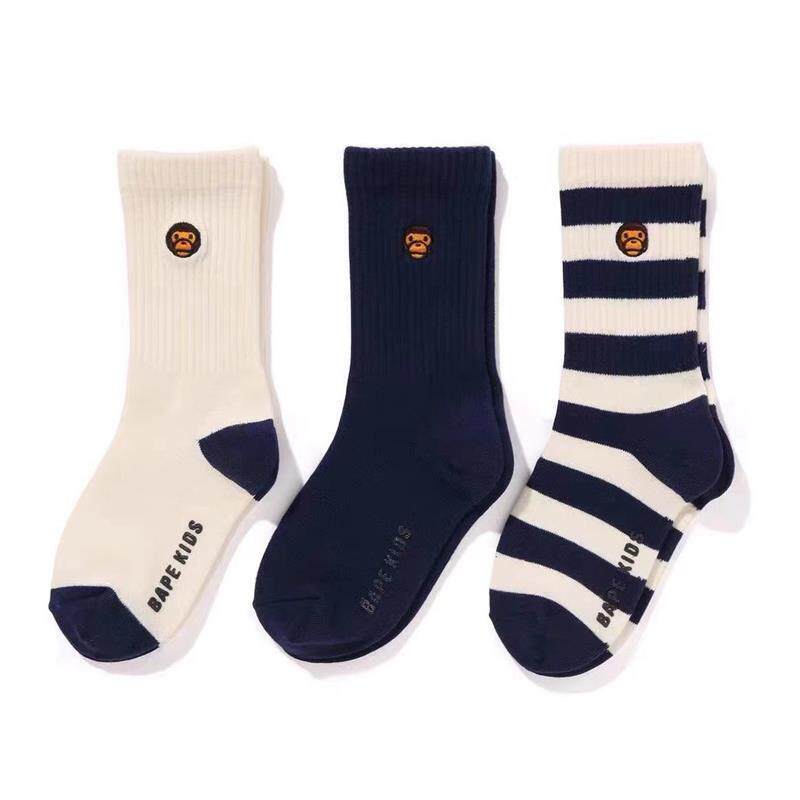 2024 Summer New Japanese Bape Children's Socks Monkey Striped Mid-Calf Socks Breathable Boys and Girls All-Season Cotton Socks 2024 Summer New Japanese Bape Children's Socks Monkey Striped Mid-Calf Socks Breathable Boys and Girls All-Season Cotton Socks