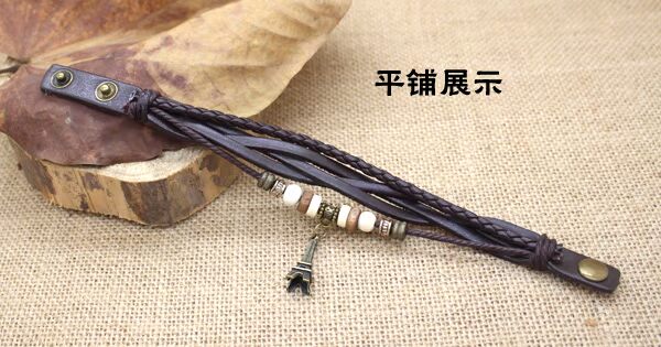 Vòng đeo tay retro Punk phổ biến vòng đeo tay nữ đồ trang sức nam dệt chéo da dây đôi vòng lv
