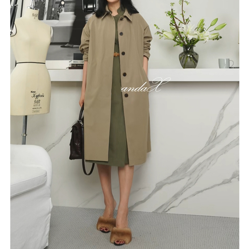 Amanda's "Elegant Reappearance" Crisp Cotton Wrinkle-Resistant Silhouette Trench Coat with a Fashionable Parka Feel 2026