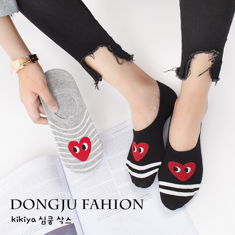 Socks Children Eyes Socks Shallow Mouth Ship Socks Spring Summer Thin pure cotton short socks South Korea cute play silicone anti-slip