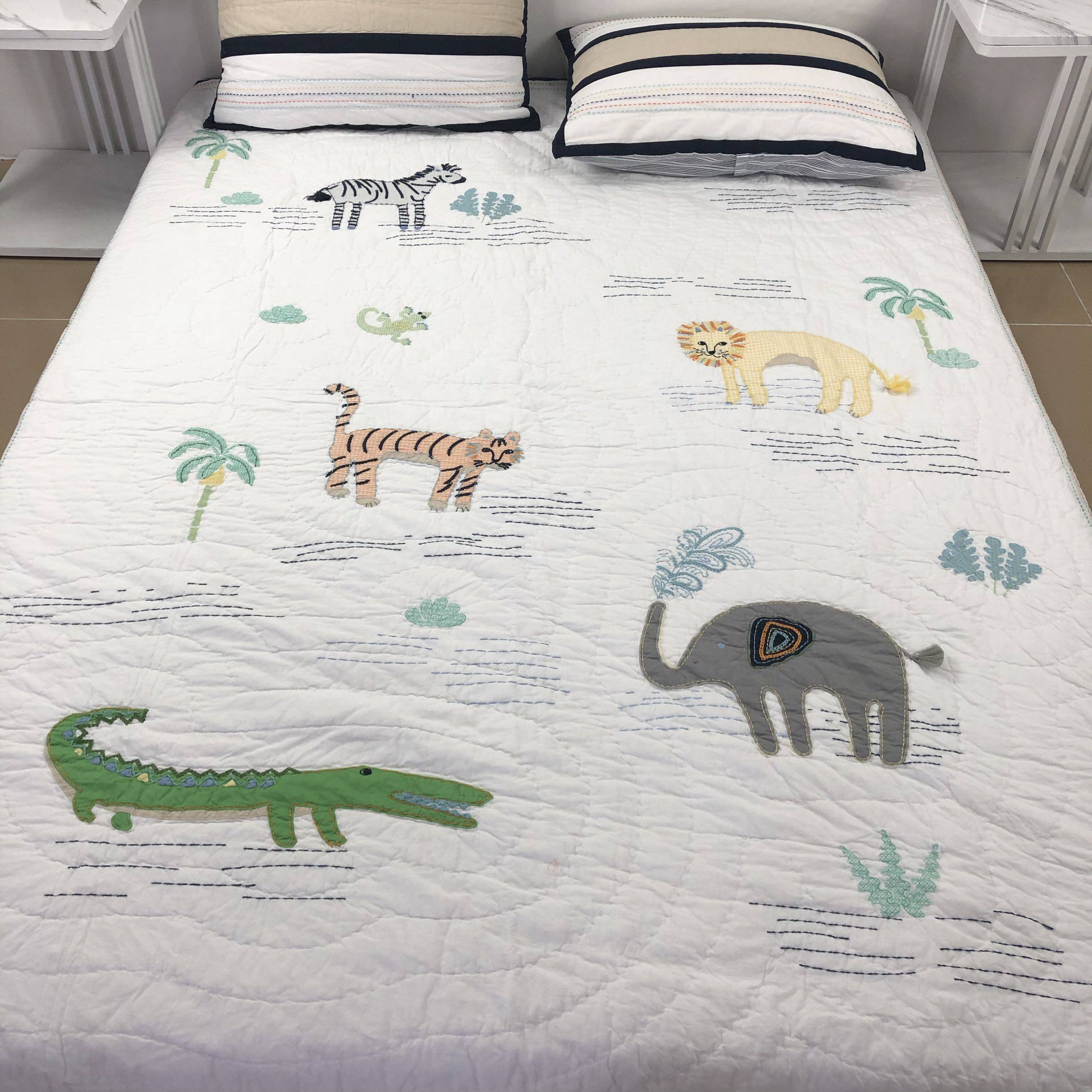 Zoo chao cartoon cute cotton clip cotton cloth patch embroidered hand quilted quilt thin quilt 