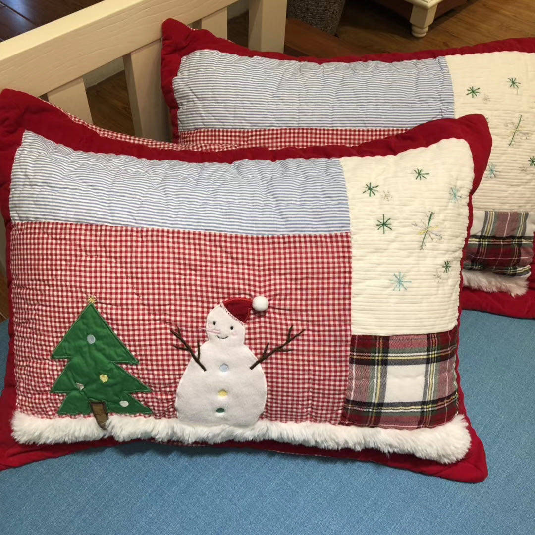 New cotton clip thin cotton cloth embroidered hand quilted pillowcase 51*66cm (adult pillow core can be set)