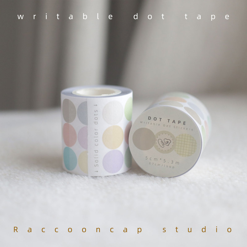 Stampable Writing Dot Tape Dot Sticker Roll Basic Solid Color Dot Texture Original Dot Border Dot