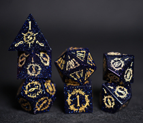 Blue Sandstone COC Running Group Dice and Dungeons and Dragons DND Dice Magic Dice Cthulhu Elf Text