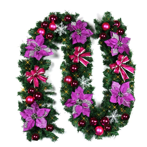 Рождественские украшения 2,7 метра Рождественская ветка из ротанга сосновая посылка с подсветкой дверь подвесное окно оформление сцены в отеле