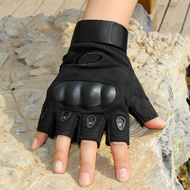 Outdoor military fan fighting tactical gloves Camping mountaineering anti-cut fitness cycling sports non-slip half-finger gloves