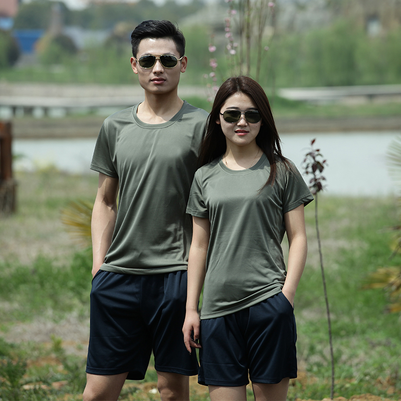 Military Training Outdoor Fitness Training Clothing Suit for men and women Summer speed Dry military fans Tactical camouflares short-sleeved T-shirt pants