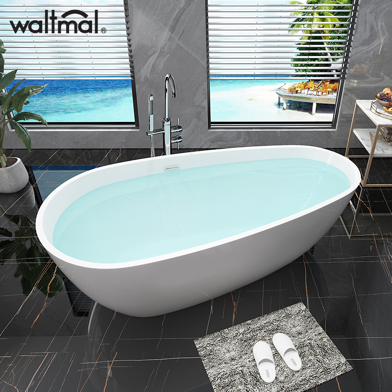 Watmart Bath Independent small household oval household acrylic red bath tub European style 1 4 - 1 7 m