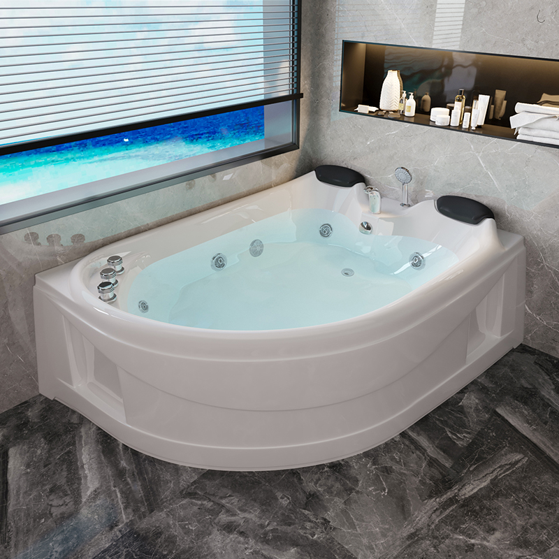 Waterma double tub surfing massage home couple bathtub fan-shaped acrylic tub bath 1 7 m