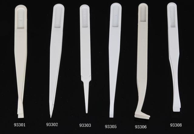 Plastic 93306 Twezers Plastic tweezers Twists bend tweezers white black tweezers