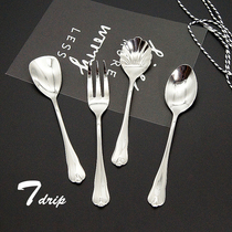 Thickened stainless steel dessert spoon fork teaspoon cake fork ice cream spoon sugar spoon afternoon tea dessert restaurant hotel