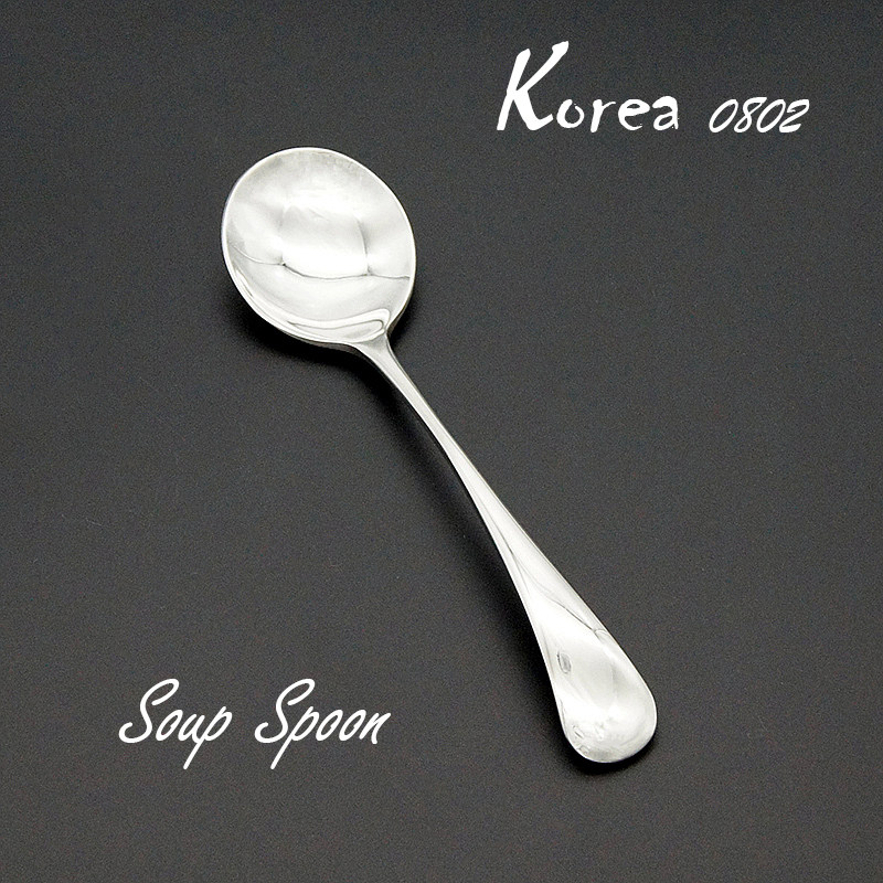 KoREA 0802 Western Meals Tablespoon Soup Spoon Large Circle More Western Dining Spoon Hotel Dining Room Home Foreign Trade Outlet Korea