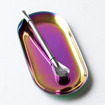 304 stainless steel straw spoon stir stick cold drink spoon dual-use ins Nordic flower tea spoon foreign trade export original order