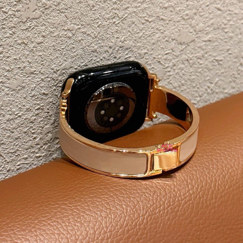 Suitable for Apple Watch Iwatch11 Watch Strap for Women, New High-End Niche Enamel H Bracelet Applewatch9