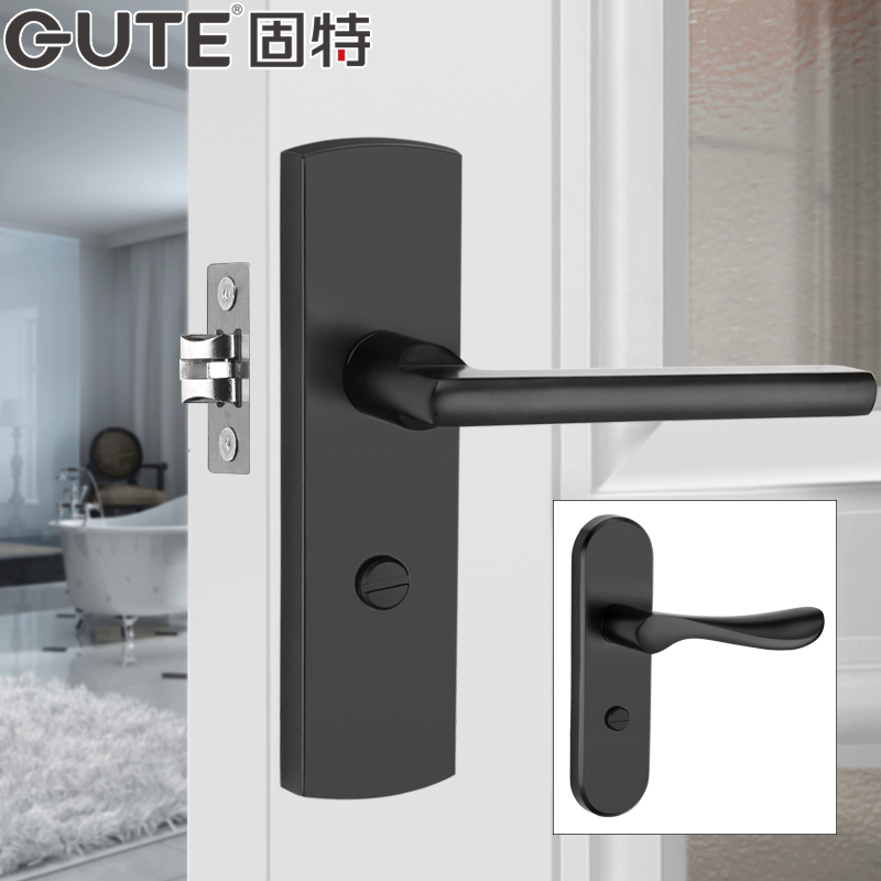 Good indoor powder room door lock keyless toilet toilet door lock Bathroom universal aluminum alloy door handle