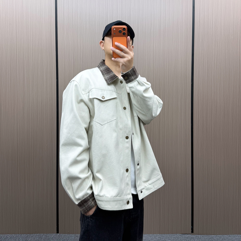 Diviner American Retro Barn Style Patchwork Workwear Jacket for Men Heavy Canvas Loose Fit Spring and Autumn Coat Diviner American Retro Barn Style Patchwork Workwear Jacket for Men Heavy Canvas Loose Fit Spring and Autumn Coat