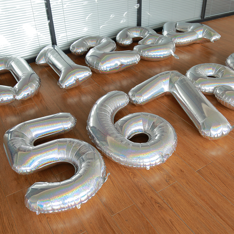 40-inch digital American version laser silver first birthday shopping mall anniversary wedding anniversary balloon decoration