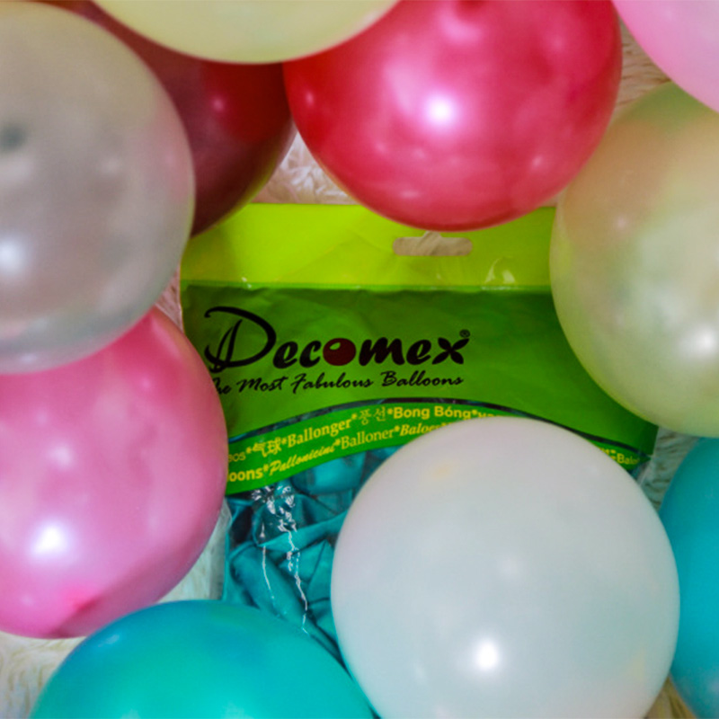 DE German ball imported 5 inch pearly ball pearly white red pink color balloon birthday party burst