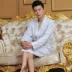 Mùa xuân và mùa thu nam dài dệt kim cotton áo ngủ dài tay áo tắm shop đồ ngủ Night Robe