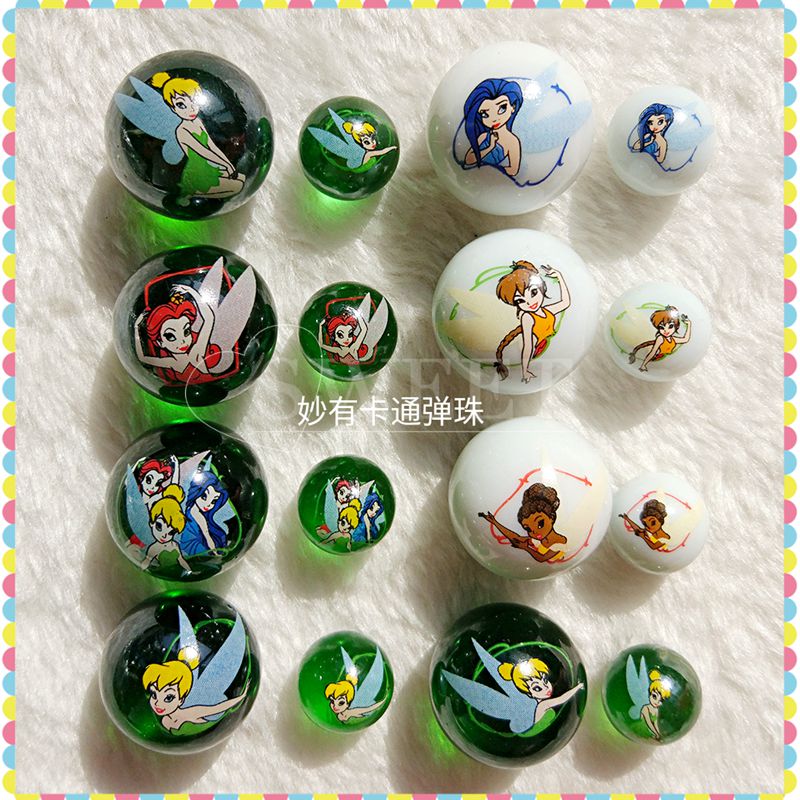 Cartoon marbles 25 16mm colored glass ball colorful little angel princess children baby creative gift export