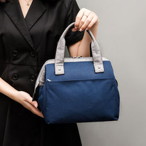Japanese style insulated lunch box bag office worker simple large capacity Hand bag aluminum foil thickened with rice bag waterproof Bento bag