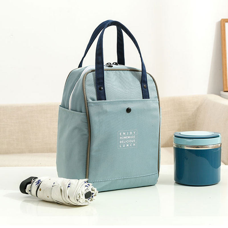 Round lunch box with students' work family handbag with waterproof aluminum foil thickened hand carry bag Insulated Bag