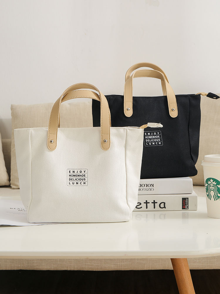 Bento belt Japanese-style portable canvas bento bag Office workers simple with rice bag hand bag Mommy bag Environmental protection bag