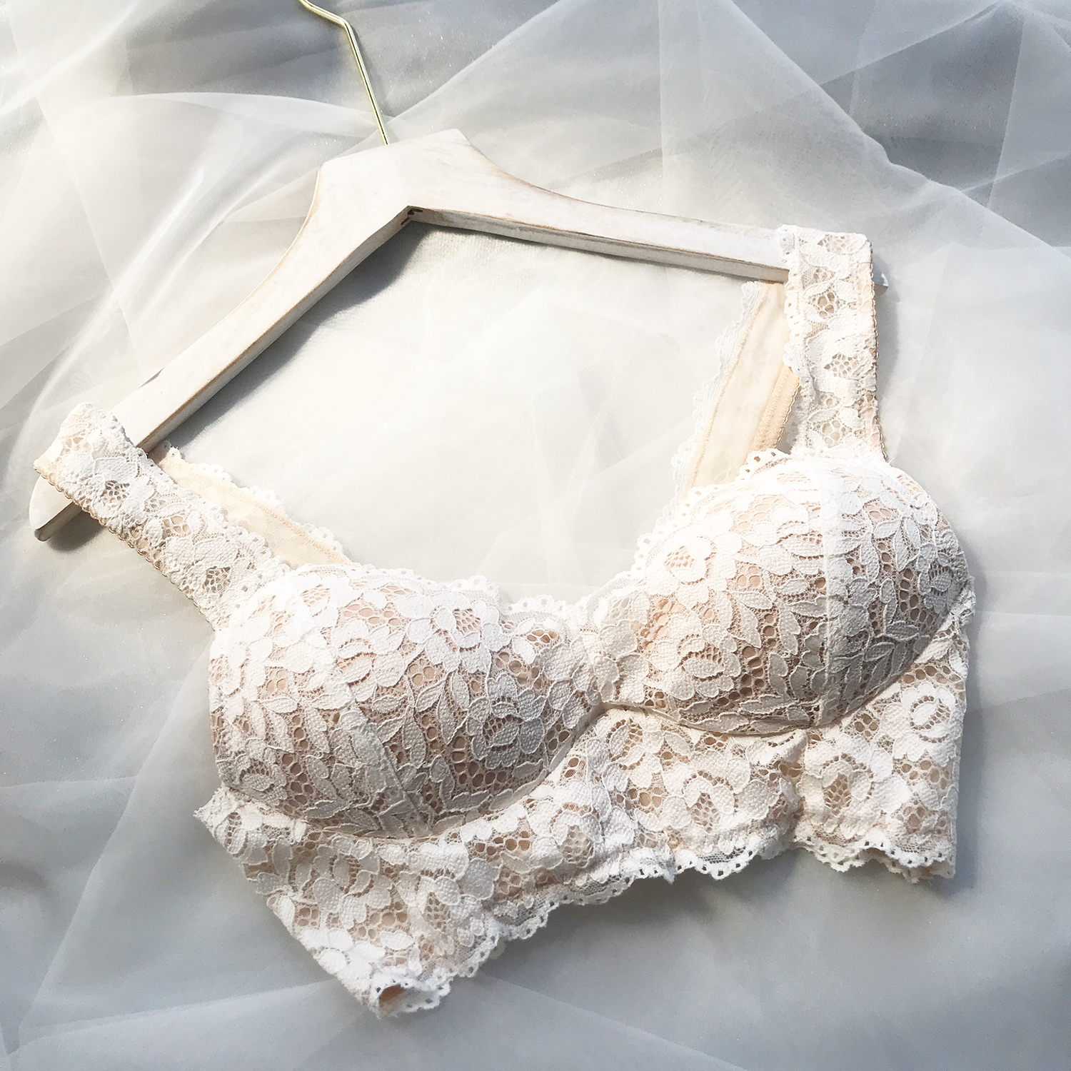 wrj boutique summer Japanese full lace thin vest without steel ring no sense breathable comfortable sling bra