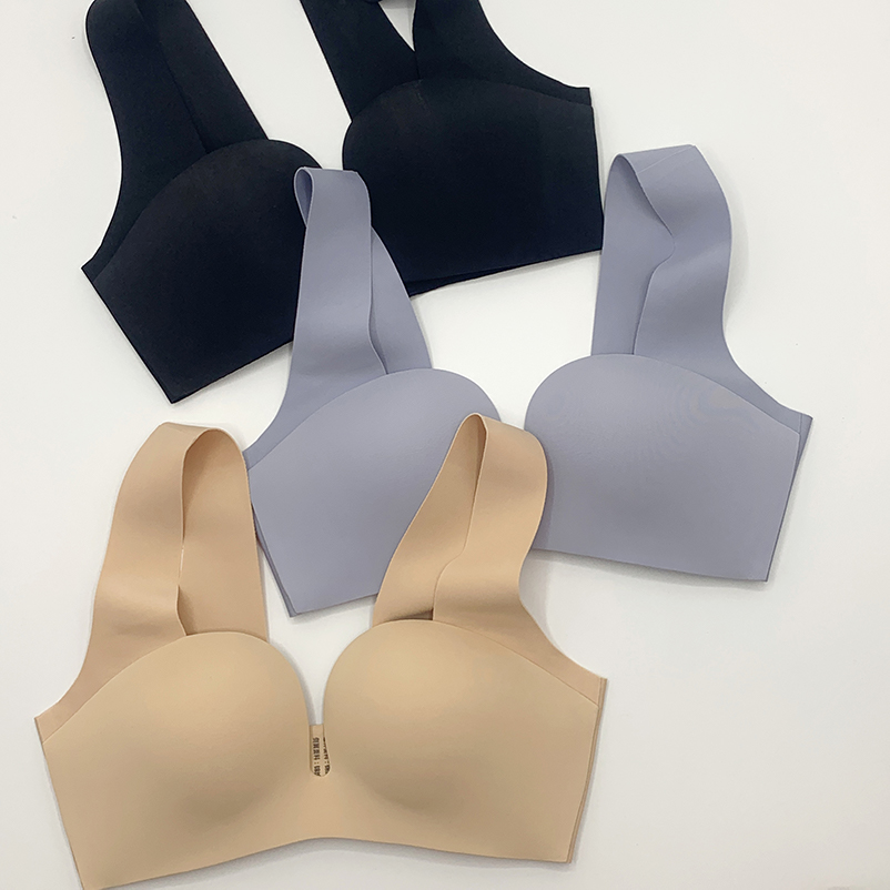 Zero bondage wrj glossy comfort bra Small chest gathered without rims to close the pair of milk thin naked ultra-light underwear