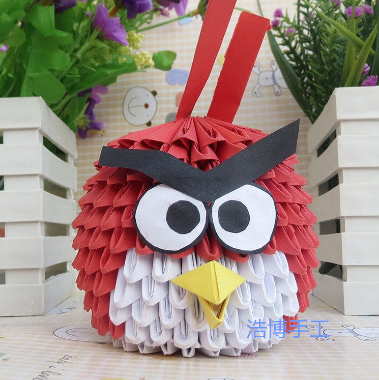 Haobo Angry Birds handmade origami homework three-dimensional puzzle gift triangle insert material package semi-finished products hot sale - Taobao