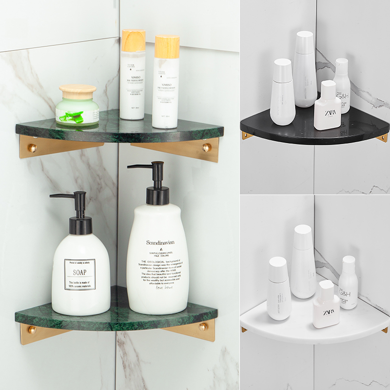 Light Extravagant Marble Makeup Room Triangle Corner Shelf Bathroom Shelving body lotion Bath Lotion shower shampoo containing wall hanging