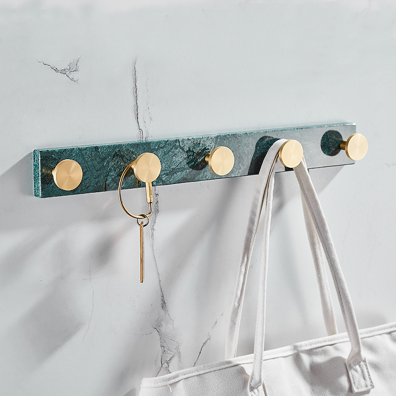 Light and luxurious marble clothes hangers wall-mounted wall dressing room free of punch hangers hookup hook clothes hat hook idea