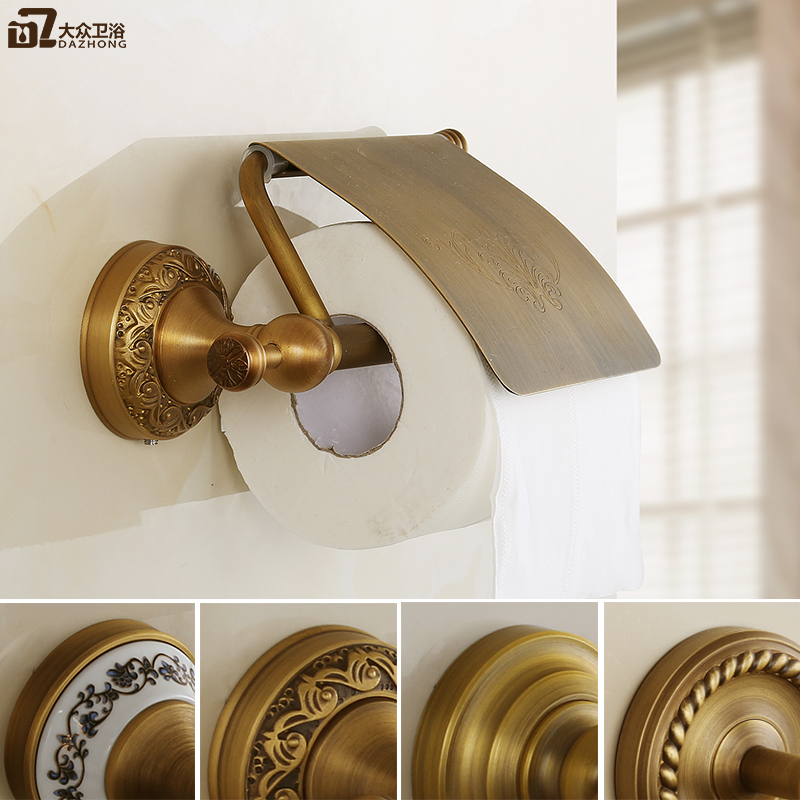 European - style copper antique toilet carton grass carton toilet tissue frame retro - roll paper frame water - resistant toilet box