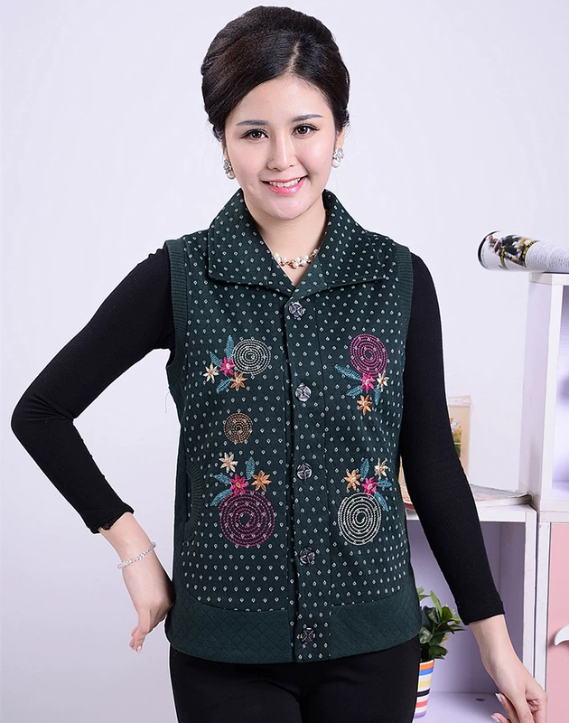 Khuyến mãi phụ nữ mẹ mùa xuân vest không tay áo vest vest trung niên và người phụ nữ mới thắt lưng nữ thắt lưng - Áo vest