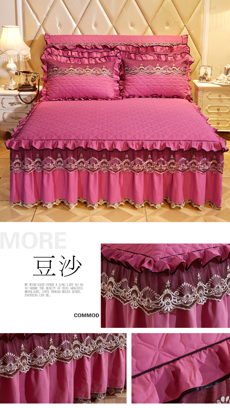 Shen Mu Continental bông dệt giường váy ren cộng với khăn trải giường cotton dày Simmons mảnh tay áo ruffle - Váy Petti giường váy