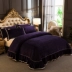Shen Mu dệt Continental pha lê nhung giường bông bìa ba mảnh phù hợp với dày bộ giường bedspread bông cộng với tấm ấm nhung - Trải giường ga giường thun lạnh Trải giường