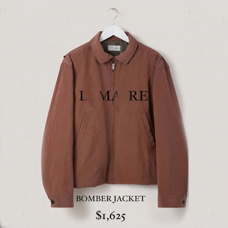 Lemaire Bomber Jacket, the Same Style as Cha Eun-Woo, Light Coffee-Colored Jacket, Cotton Clothing