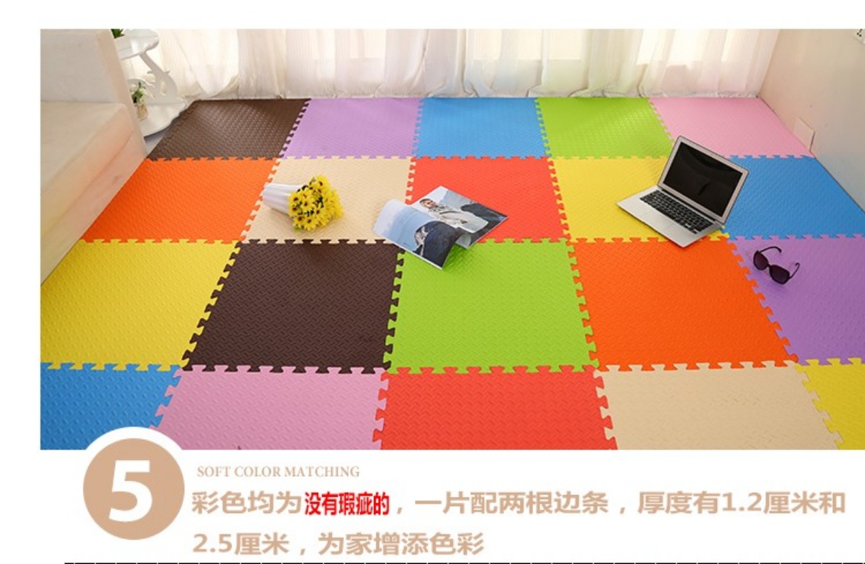 Thảm tập thể dục màu đen cho sàn nhà Lớn trẻ em bò thảm khâu dày lên Thảm sàn phòng ngủ 60 - Thảm sàn thảm để chân