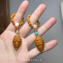 (Fat Mermaid Fingertips Single Seed Handlebar Piece) Olive Core Engraving Cute Girl Gift Single Grain Pendant Pendants