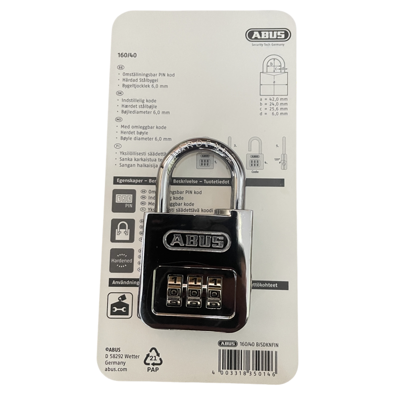 Abus, a Famous German Brand - 160 Series Combination Lock