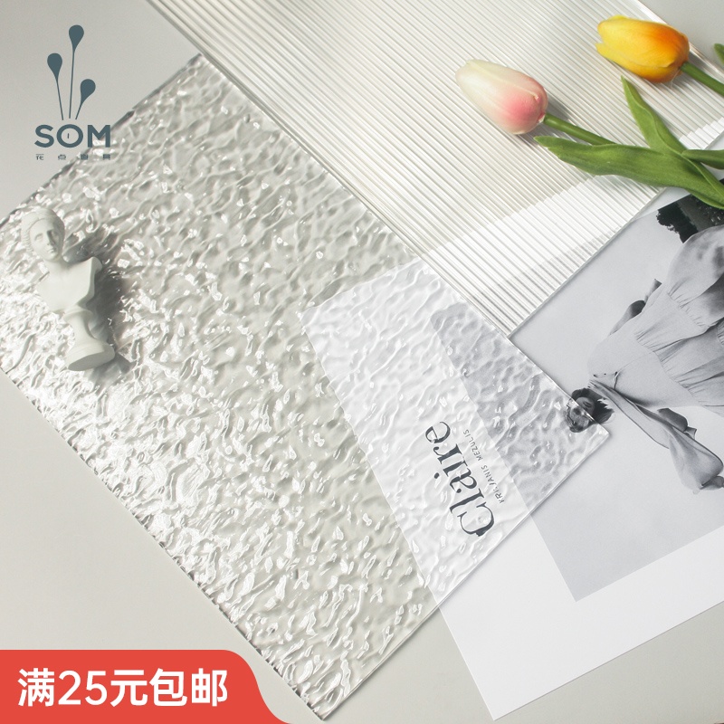 Transparent acrylic sheet water ripple photo background decorative cosmetics shooting props striped glass shutters