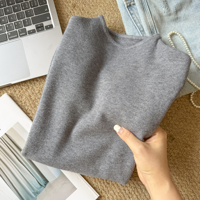 Very Stylish Base Layer Sweater for Women, Autumn and Winter, Half Turtleneck, Inner Layer Knitwear, Light Luxury, High-End Feel, Long-Sleeved Knit Top, Layering Top Very Stylish Base Layer Sweater for Women, Autumn and Winter, Half Turtleneck, Inner Layer Knitwear, Light Luxury, High-End Feel, Long-Sleeved Knit Top, Layering Top